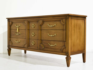 PAINT TO ORDER Mid Century Transitional 9 Drawer Lowboy Dresser