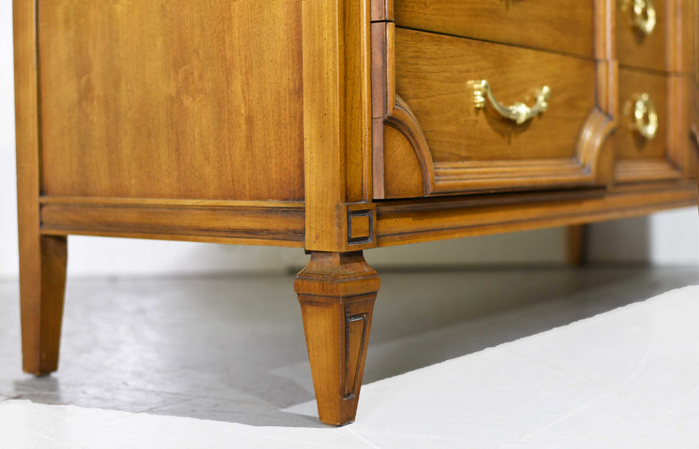 PAINT TO ORDER Mid Century Transitional 9 Drawer Lowboy Dresser
