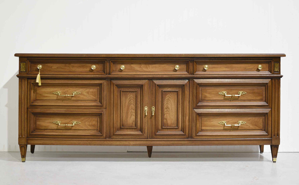 PAINT TO ORDER Mid Century Transitional 9 Drawer Lowboy Dresser by White Furniture