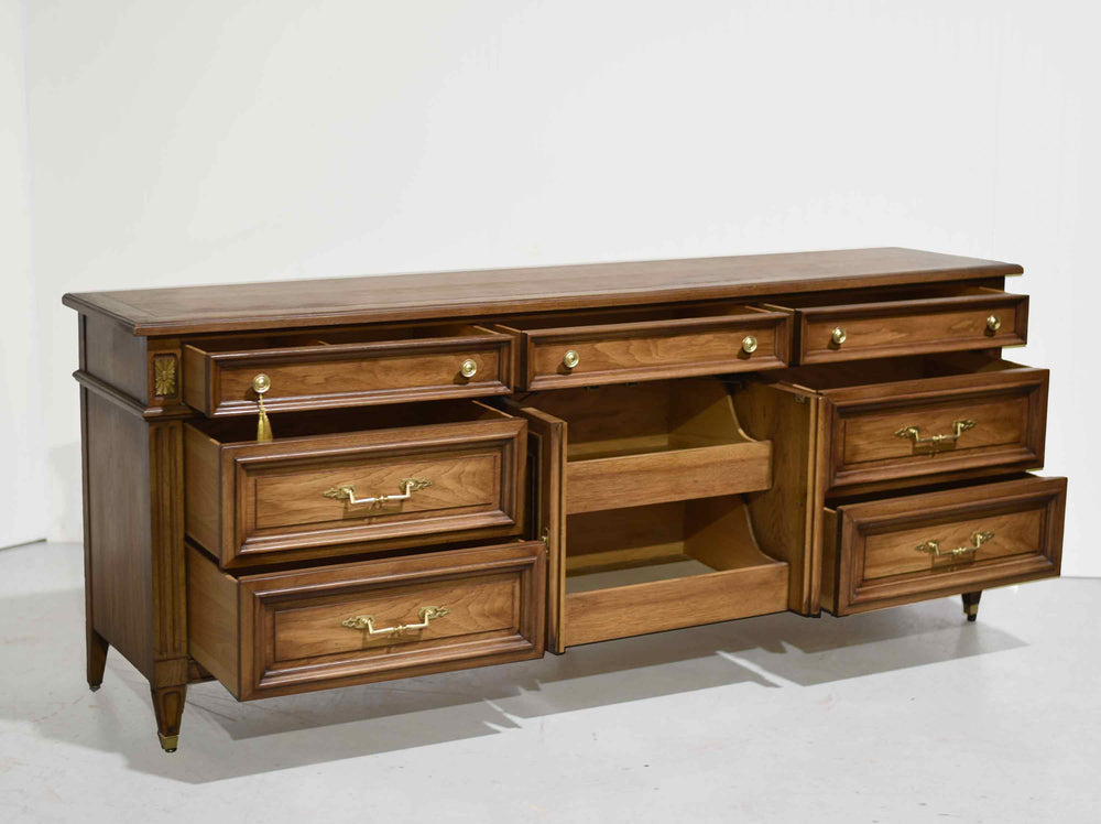 PAINT TO ORDER Mid Century Transitional 9 Drawer Lowboy Dresser by White Furniture