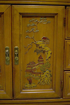 PAINT TO ORDER Mid Century Chinoiserie Decorated 9 Drawer Sideboard or Dresser by Broyhill