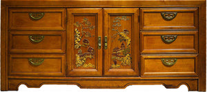 PAINT TO ORDER Mid Century Chinoiserie Decorated 9 Drawer Sideboard or Dresser by Broyhill