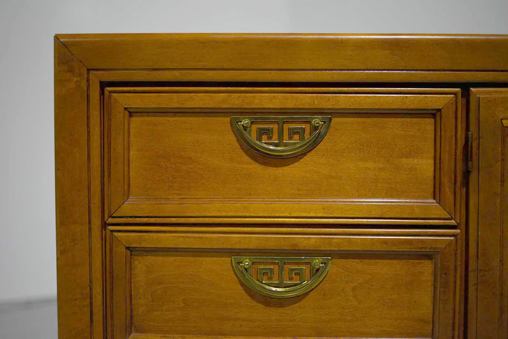 PAINT TO ORDER Mid Century Chinoiserie Decorated 9 Drawer Sideboard or Dresser by Broyhill