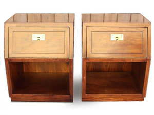 1970s Campaign Nightstands Scene One Collection by Henredon Furniture - A Pair