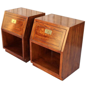 1970s Campaign Nightstands Scene One Collection by Henredon Furniture - A Pair