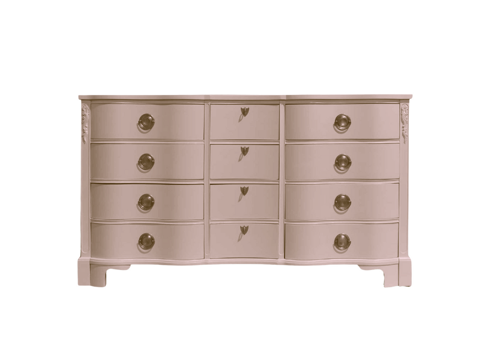 PAINT TO ORDER Mid Century Regency Style Mahogany Serpentine Dresser The Darlington Collection by Kent Coffey