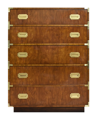 Mid Century Highboy Campaign Dresser by Dixie Furniture