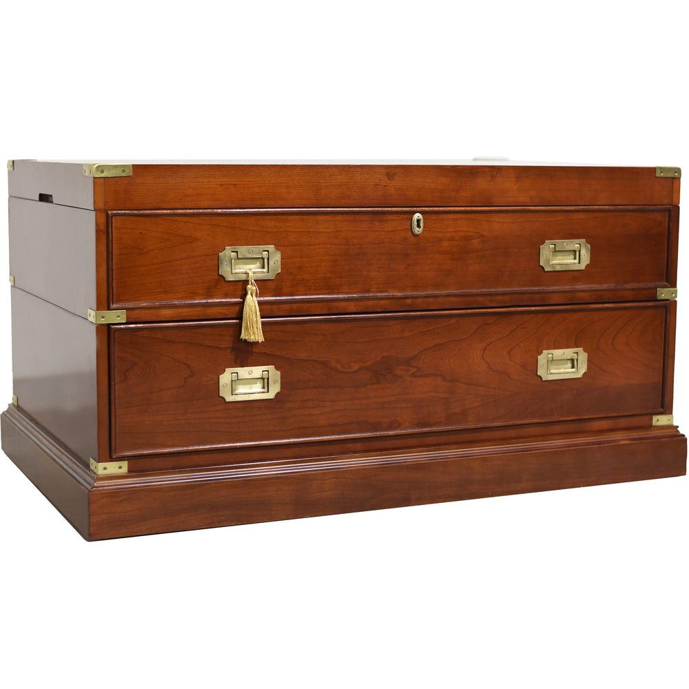 Vintage Campaign Style Lift Top Coffee Table or Storage Box