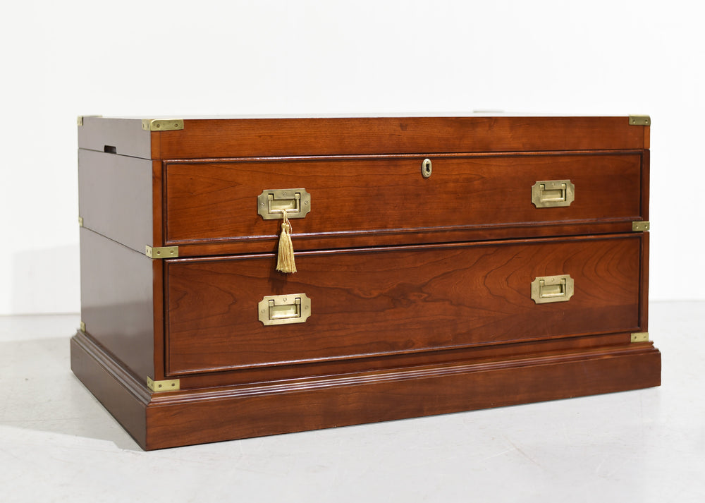 Vintage Campaign Style Lift Top Coffee Table or Storage Box