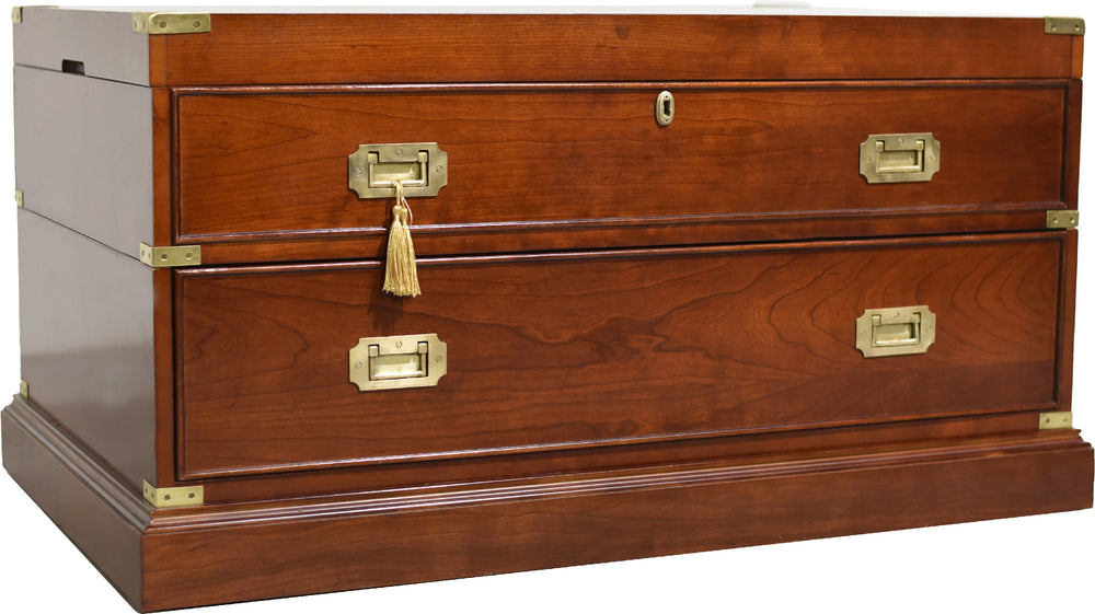 Vintage Campaign Style Lift Top Coffee Table or Storage Box