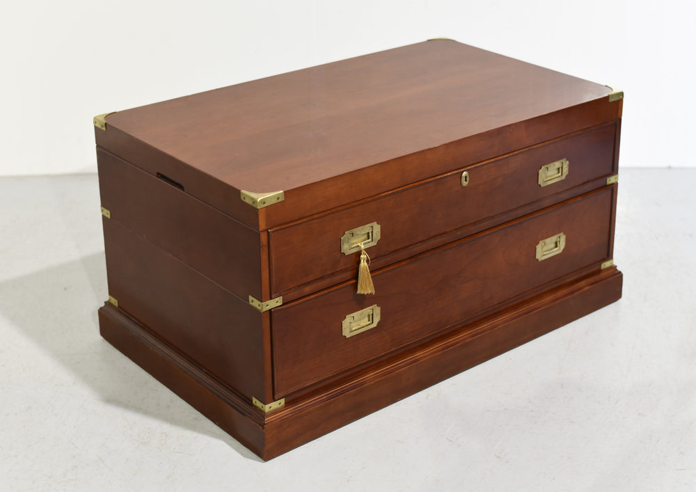 Vintage Campaign Style Lift Top Coffee Table or Storage Box