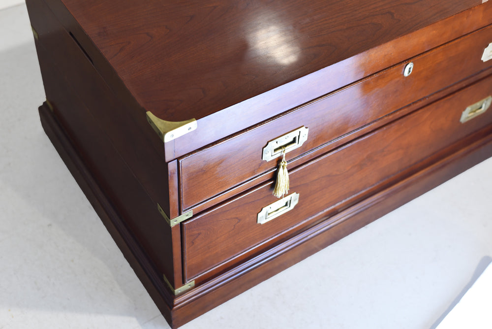 Vintage Campaign Style Lift Top Coffee Table or Storage Box