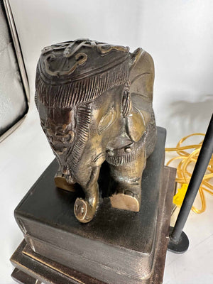 Vintage Cast Bronze Elephant Book Stack Table Lamps by Frederick Cooper  - a Pair