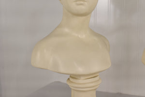 Vintage Cast Plaster Busts Louise & Alexandre Brongniart Lamps Reproductions - a Pair