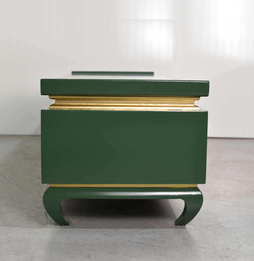 Vintage Chin Hua Ming Table or Bench in Green and Gold - Newly Painted