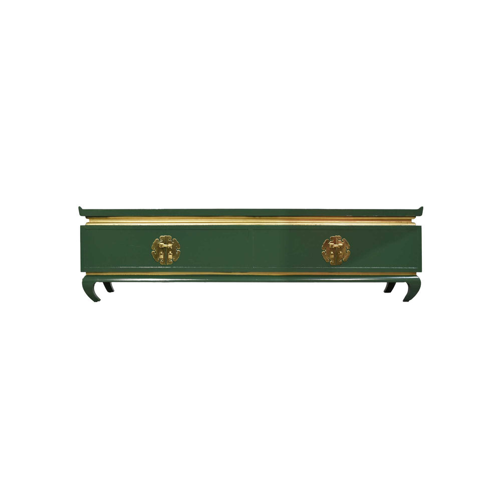 Vintage Chin Hua Ming Table or Bench in Green and Gold - Newly Painted