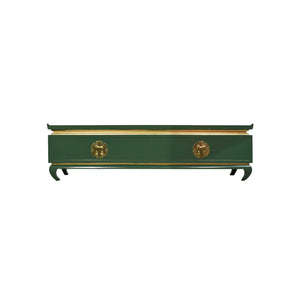 Vintage Chin Hua Ming Table or Bench in Green and Gold - Newly Painted