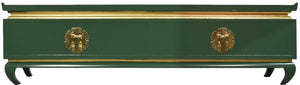 Vintage Chin Hua Ming Table or Bench in Green and Gold - Newly Painted