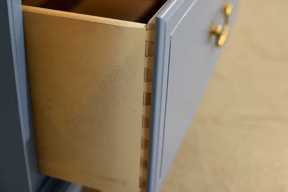 Vintage Chippendale Style 7 Drawer Dresser in Blue - Newly Painted