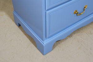 Vintage Chippendale Style 7 Drawer Dresser in Blue - Newly Painted