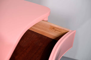 Vintage Federal Style Serpentine Front Mahogany Dresser in Pink by Morganton Furniture - Newly Painted