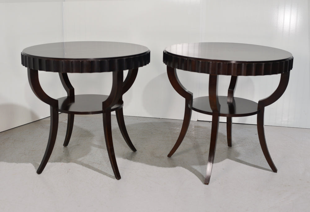 Vintage Fluted-Edge Lamp Tables by Sherrill Occasional Collection - A Pair