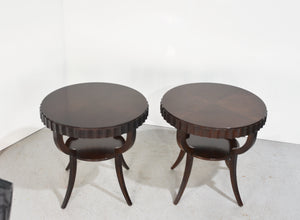 Vintage Fluted-Edge Lamp Tables by Sherrill Occasional Collection - A Pair