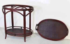 Vintage Hollywood Regency Bamboo Cane Removable Tray Table