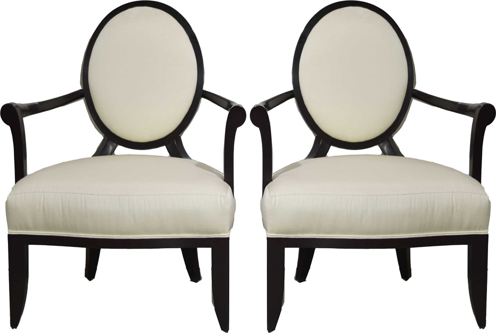 Vintage Oval X-Back Arm Chairs Barbara Barry for Baker Furniture - Set of 2
