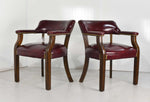 Vintage Oxblood Leather Armchair Chair with Brass Nailheads by Village Industries Tennessee - A Pair