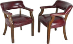 Vintage Oxblood Leather Armchair Chair with Brass Nailheads by Village Industries Tennessee - A Pair