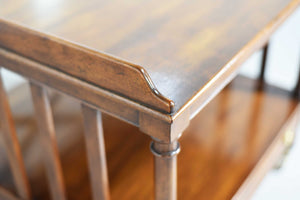 Vintage Regency Style Mahogany Slat Wood Side Table by Baker Furniture