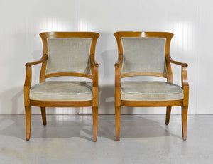 Vintage Velvet Upholstered Armchairs by Baker Furniture