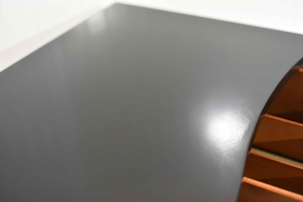Vintage Bowfront Mahogany Sideboard by Bernhardt in Black - Newly Painted