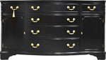 Vintage Bowfront Mahogany Sideboard by Bernhardt in Black - Newly Painted