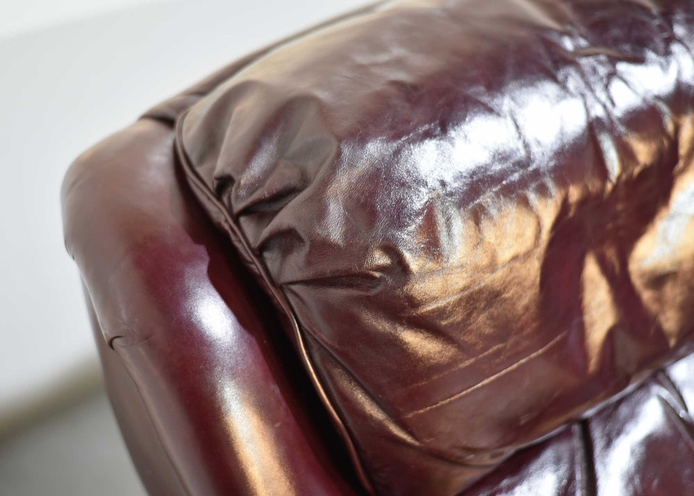 Vintage Oxblood Leather 3 Seater 8134NB AUSTIN SOFA by Hancock and Moore