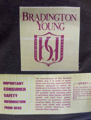 Vintage Traditional Clawfoot Red Leather Wingback Reclining Library Chair by Bradington Young