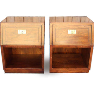 1970s Campaign Nightstands Scene One Collection by Henredon Furniture - A Pair