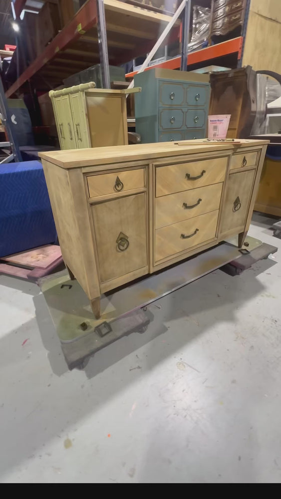 
            
                Load and play video in Gallery viewer, Mid Century Transitional Sideboard by Century Furniture in Blue - Newly Painted
            
        