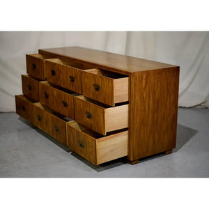 Vintage Campaign  9 Drawer Passage Collection Dresser by Drexel