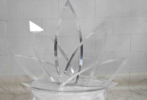 1980s Lucite Bevelled Starburst Sculpture or Letter/Magazine Rack