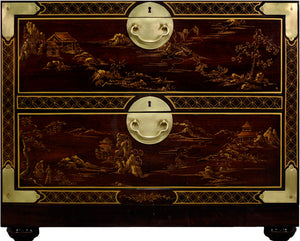 1970s Chinoiserie Campaign Style Cabinet Stacking Chest by Drexel Et Cetera Collection