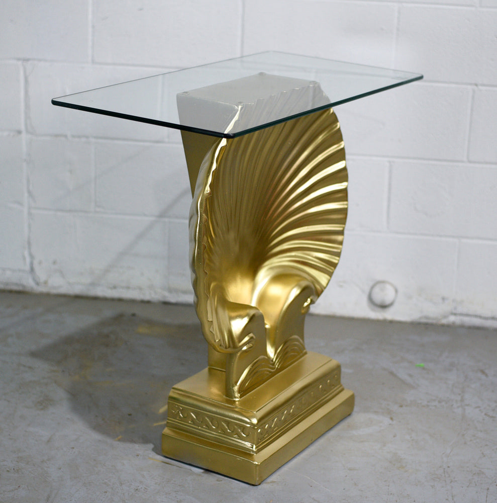 1970s Hollywood Regency Clam Shell Grosfeld House Style Hall Table