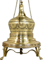 Antique Moorish Botafumeria Reliquary Thurible Censer in Pierced Brass