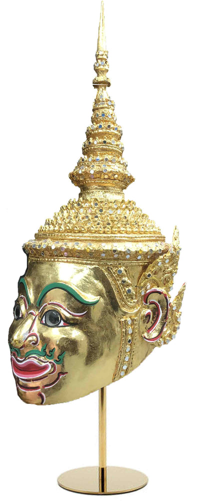 Thai Gilt Khon Mask Dancers Headdress Costume Handcrafted Artwork