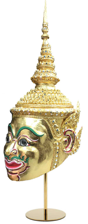 Thai Gilt Khon Mask Dancers Headdress Costume Handcrafted Artwork