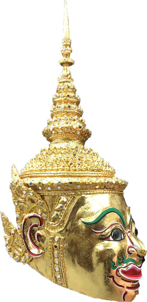 Thai Gilt Khon Mask Dancers Headdress Costume Handcrafted Artwork