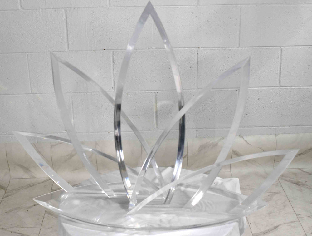 1980s Lucite Bevelled Starburst Sculpture or Letter/Magazine Rack