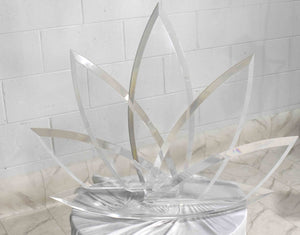 1980s Lucite Bevelled Starburst Sculpture or Letter/Magazine Rack