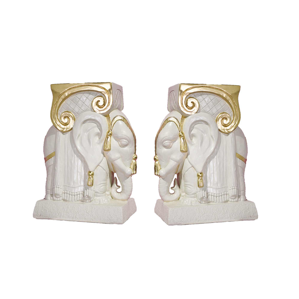 Vintage Ceramic Elephant Tables A Pair - Newly Refinished